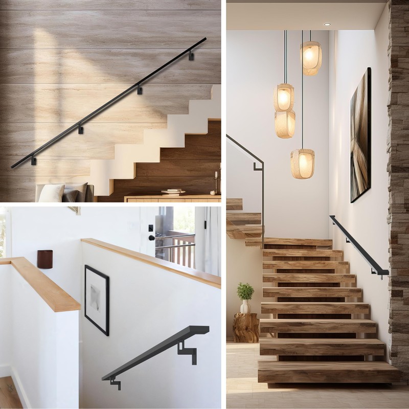 Modern Aluminum Handrail Complete DIY Kit – Matte Black with