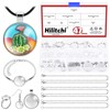 Hilitchi 47Pcs Round Pendant Trays Kit, Including Steel Chain, Bracelet