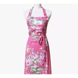 April Cornell Floral Pink Cooking Chef Cotton Apron