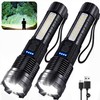 Rechargeable Flashlights High Lumens, 7Modes Flashlight Rechargeable, Super Bright LED