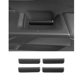 DSWSQ for Ford F150 2021-2024 Carbon Fiber Inner Door Handle Decor Trim Strips Bezels Interior Decor Accessories