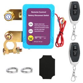 2V 240A Remote Control Battery Disconnect Switch, Smart Car Kill Switch Automatic Cut Shut Off with 2 Remotes, Auto Prevents Battery Drain for Cars, Trucks, Pickups