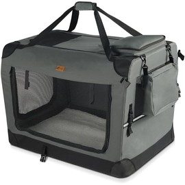 VOUNOT Caja de Transporte Plegable para Perros, Bolsa de Transporte para Gatos, Perros, Tela Oxford, Tejido de Malla, Transpirable, portátil, Marco