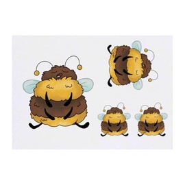 4 x 'Sleepy Bumblebee' Temporary Tattoos (TO00075402)