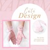 YAEISM Short Pink Gloves Sheer Silk Tulle Wedding Gloves Elegant