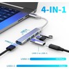 USB-C Hub, 4 Ports USB Hub USB Splitter USB C