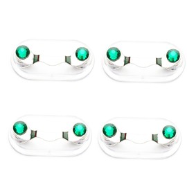 4PCS Magnetic Eyeglass Holder Stainless Steel Mini Sunglass Racks 12 Colors Bat Shape ID Badge Holders(Green 2)