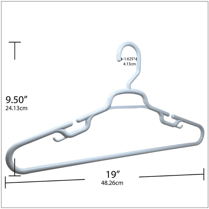 19" Heavy Duty Giant Plastic Hangers – 12 Pack |
