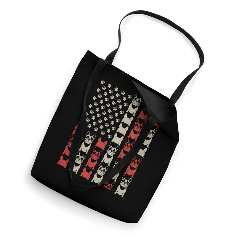 French Bulldog American Flag Paws Tote Bag