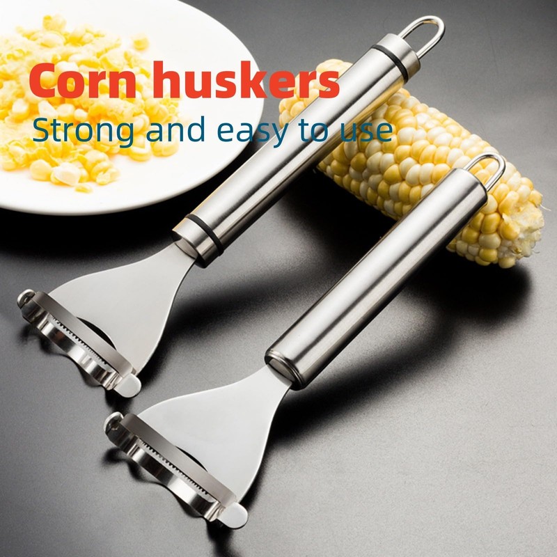 2 Packs Stainless Steel Corn Peeler & Cob Stripper Tool