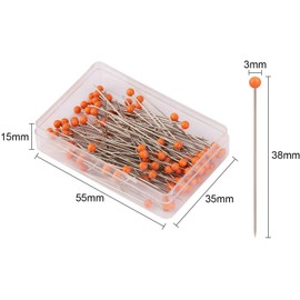 Glass Head Pins, Pack of 1000 Pins with Head, Colourful Head Pins, Multicoloured Bead Needles, Stainless Steel Pins, Glass Head Pins for Crafts, Sewing, Hemming, Crafts, Jewellery Components,