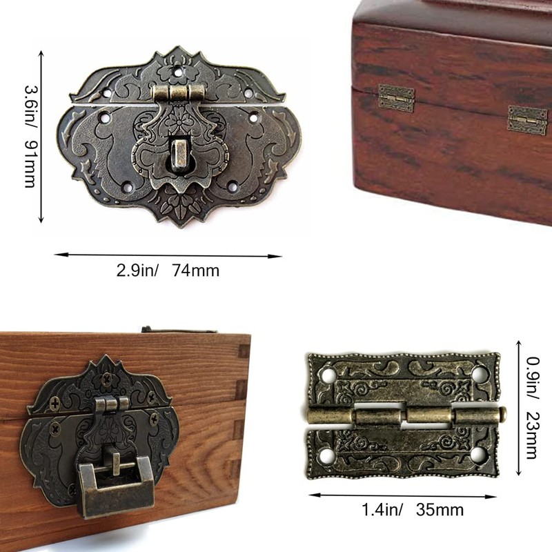 Mou Jewelry Box Antique Lock Hinges Handle Box Corner Protector