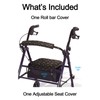 Rollator Walker Seat and Backrest Rollbar Covers Set Adjustable Patterns