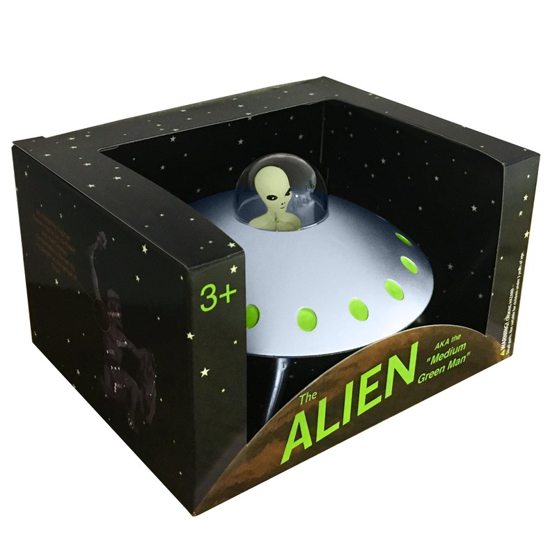 Off the Wall Toys Alien Glow-in-The-Dark UFO Space Ship and