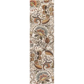 Giselle Ivory 2x8 Runner Area Rug for Hallway, Walkway, Entryway, or Foyer - Contemporary, Abstract