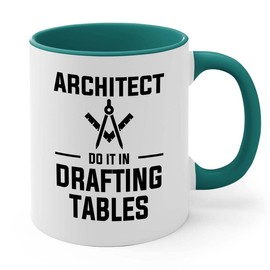 Architect Two Tone Green Edition 11oz - Architects drafting tables - Interior Designer Architectur Contractor Drafter Civil Engineering Student Teacher Home Living Family