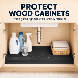 Waterproof Silicone Under Sink Mat – Kitchen & Bathroom Cabinet Liner, Leak & Drip Protection Tray, Easy-Clean Cabinet Protector