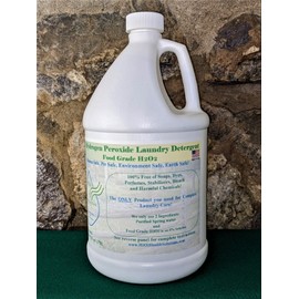 8% Hydrogen Peroxide Laundry Detergent, We only use Two Ingredients, H2O2 and Water. No Stabilizers, No Scents. USA Made in our Own Lab. We only produce Hydrogen Peroxide