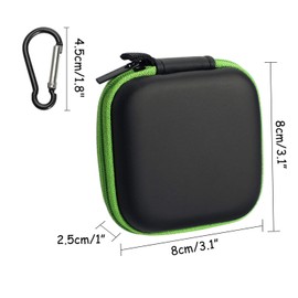 OOTSR Pack of 5 Earbuds Bag, Eva Mini Hard Case Storage Box for Headphones/Earphones/Bluetooth Headset/U Disk/Small Objects, with Carabiners