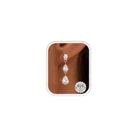 LOLIAS 925 Sterling Silver Dangle Earrings for Women Hypoallergenic CZ Stud