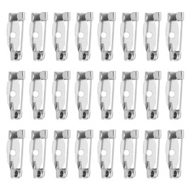 FSSTUD 400 Pcs 1.5cm Secure Brooch Pin Safety Clasp Pins Silver Bar Pins Flat Back Clasps Name Badge Pin Backs with Hole and Back Bar Fastener for Cards Tags