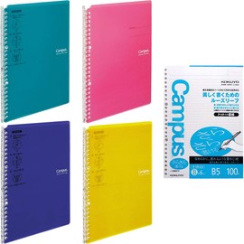 Kokuyo Campus Binder Smart Ring, Vivid Color, 4 Colors, Loose Leaf, Set of 5