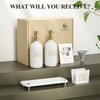 Cisily Kitchen Soap Dispenser Set Comes with Ceramics Sponge Holder,