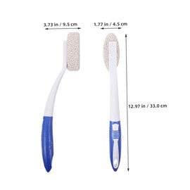 Beavorty 2pcs Stone Foot Scrubber for Dead Skin Removal Long Handle Pedicure Tool Foot Callus Remover