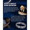 RainSo Men's Stainless Steel Magnetic Bracelet, Scorpion clamp three rows