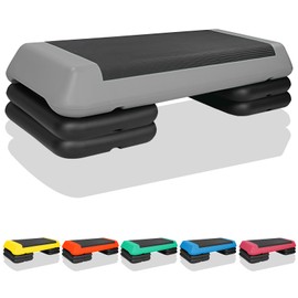 HaoKang Adjustable Aerobic Stepper w/4 Risers Health Workout Step Platform for Sports & Fitness