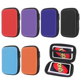 LFBEST Pack of 6 Playing Cards Box, Dust Playing Cards Storage for Playing Cards, Card Games, UNO, Waterproof Cable Bag, Expandable Cable Organiser Bag for Boys or Girls, beige