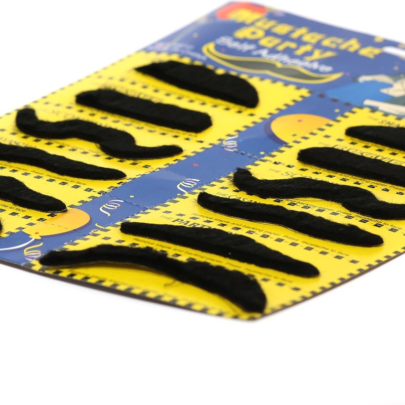 Self Adhesive Set 12 Fake Mustaches Costume Party Disguise