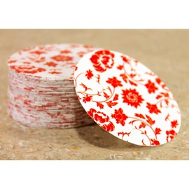 eSplanade Disposable Printed Paper Coasters (Set of 100) - Reversible Paper Coasters for Use and Toss - Perfect for Bar, Hotel, Restaurant Purpose, Party Red