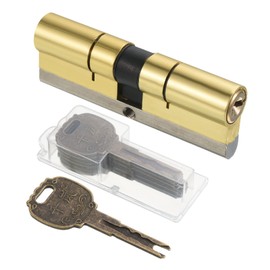 PATIKIL 45/45 (90mm Overall) European Double Lock Cylinder, Door Cylinder Lock with 2 Renovation Keys / 6 Owner Keys