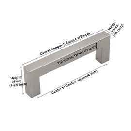homdiy 30 Pack 4 Inch Brushed Nickel Cabinet Pulls Square Cabinet Handles - Modern Kitchen Cabinet Handles Stainless Steel Cabinet Hardware for Drawer, Cupboard