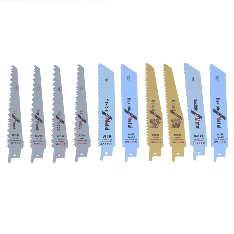 10Pcs Reciprocating Saw Blades High Carbon Steel Bimetal Sabre Saws