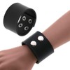 fuyo Punk Studded Bracelet Metal Buckle Wristband Wide Pu Leather