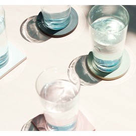 soil D343 BK Diatomaceous Earth Coasters, Large, Circle, Set of 2, Black