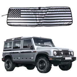 Bekantogy Car Windshield Sun Shade Compatible with Ineos Grenadier 2020-2025 Windshield Sunscreen Heat Shield Folding Windshield Sunshade UV Protection (US Flag)