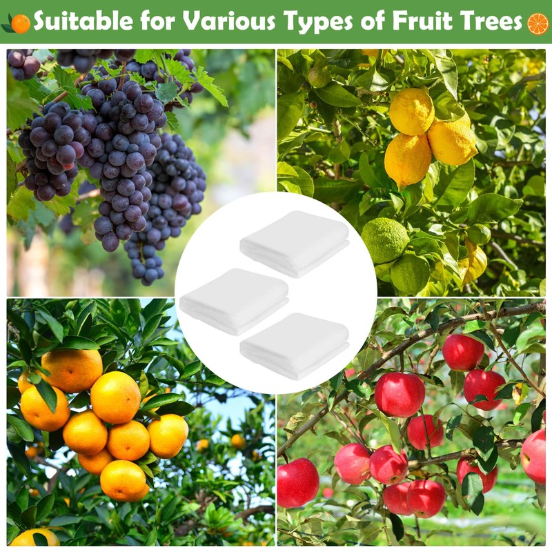 Tetutor 10x10 FT Fruit Trees Netting with Zipper,3Pcs Large Tree