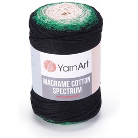 MACRAME Yarn Art Cotton Spectrum Cord Harmonious Colors, Unique Crafts 8.80 Oz, 246.06 Yds 80% Rope Multicolor Macrame, Colorful Weight Worsted (1315)