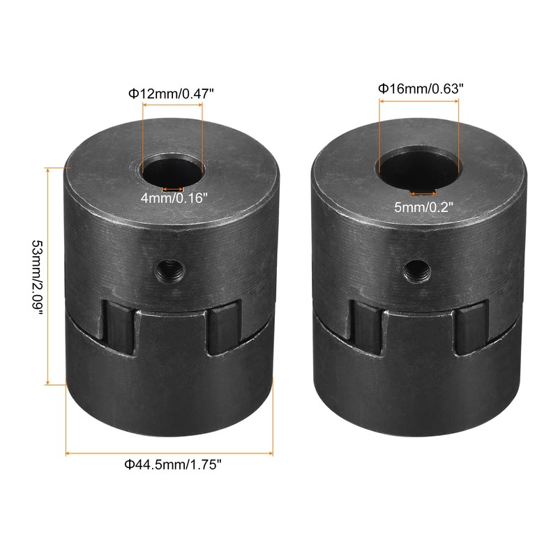 sourcing map Flexible Coupling Shaft 12 mm to 16 mm