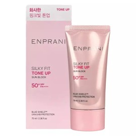 엔프라니 실키핏 선블록 70ml SPF50+ PA++++ 핑크 톤업 선크림 Enprani Silky Fit Sun Block 70ml SPF50+ PA++++ Pink Tone-Up Sunscreen