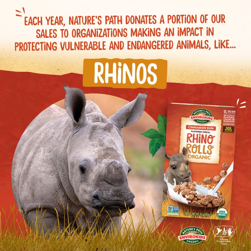 EnviroKidz Organic Rhino Rolls Cereal, 9.5 oz (Pack of 1),