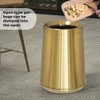 LEASYLIFE 10L/2.6GAL Brushed Gold Trash Can,Stainless Steel Trash Can,Conical Garbage