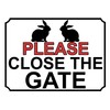 Shawprint PLEASE CLOSE THE GATE METAL SIGN RABBIT THEME 200MM