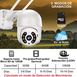 ZINKER Camara Seguridad Exterior WiFi 5mp Ultra HD 2592 x 1944, PTZ, Autoseguimiento, Visión Nocturna a Color WiFi App iCSee 5MP