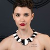 ZAVANA Big Black and White Statement Necklace for Women, Handmade