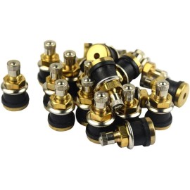 C-HORSE Pack of 100 TR575 1-1/8" Brass Clamp-in Tubeless Tire Truck Valve Stem
