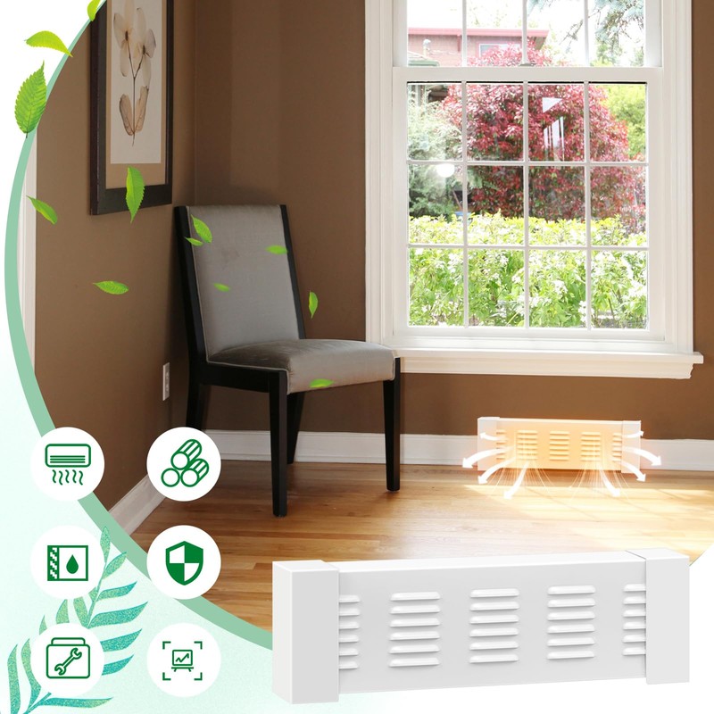 Gandeer 2 Ft Baseboard Heater Cover with Left and Right
